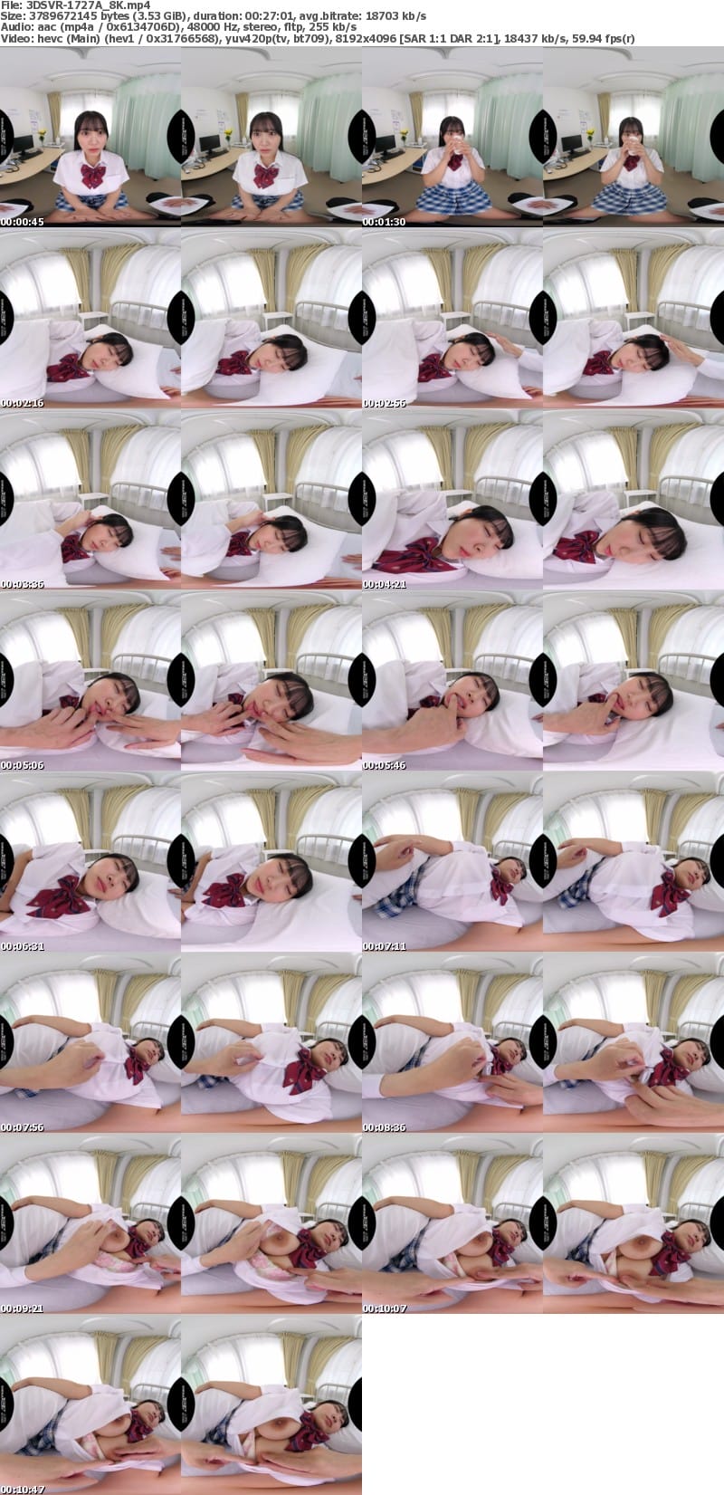 [虛擬實境VR] 3DSVR-1727 【VR】【8K】胸の発育が著しい巨乳女子●生の健康診断 ＃アナル検診 ＃経膣検査 ＃口腔検査 ＃胸部検査 ＃性交検査 姫咲はな