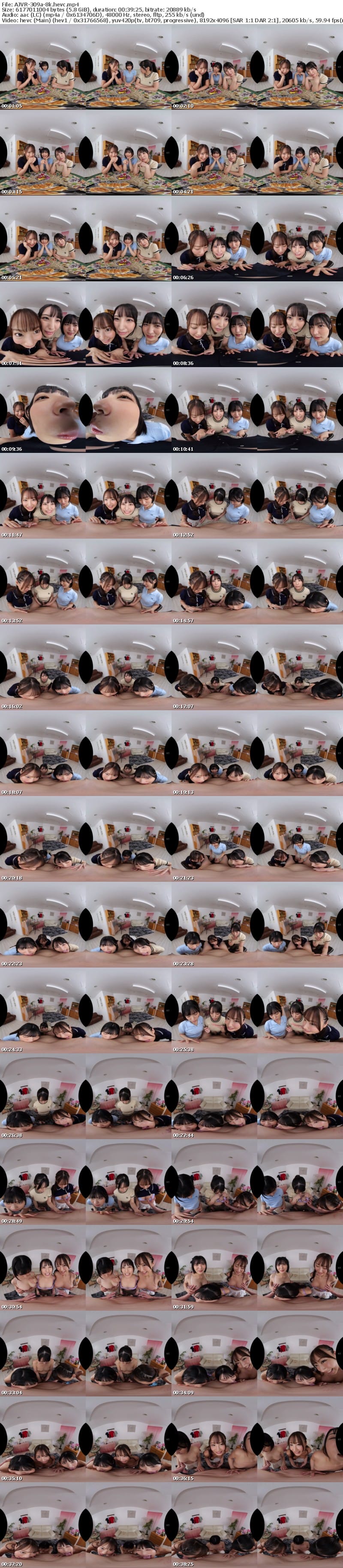 [虛擬實境VR] AJVR-309 【VR】常にダブル乳首舐め＆騎乗位ローテで回転イカされ9発！ビジュ強すぎGAL3名に計89分ずっとW乳首舐め＋杭打ちピストンで何度もチクシャ全員中出しオールナイト